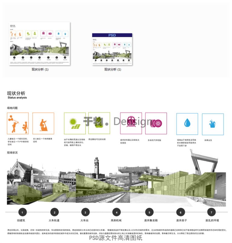 4建筑景观规划前期区位现状历史人群场地气候场景分析图表PSD素材 - 艺术设计日志-于物设计