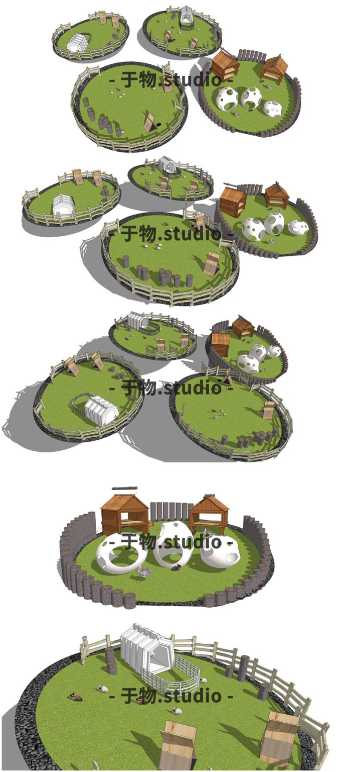 萌宠乐园猫狗动物互动景观居住区SU模型22现代公园景观儿童活动 - 于物设计 -青年设计师资源库
