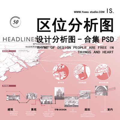 13区位分析图建筑景观规划前期区位现状场地场景分析图表psd素材