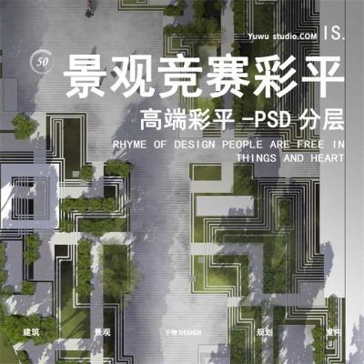 45现代地产示范区大区小区写实小清新景观方案设计PSD彩平