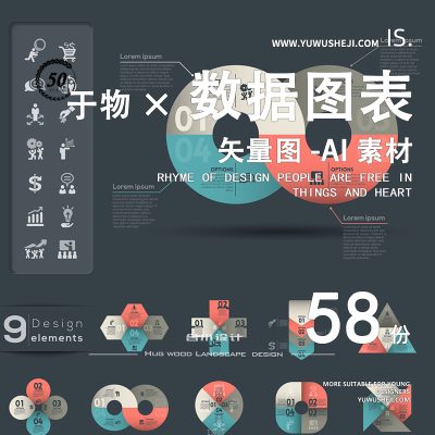 信息图表设计可视化数据海报模板ai矢量设计商务图形icon合集yf01