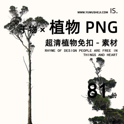 高清植物免扣植物拼贴画立面图插画风PSD植物素材67