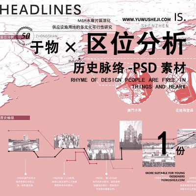 区位分析图竞赛展板毕设景观文本规划设计图PSD-078