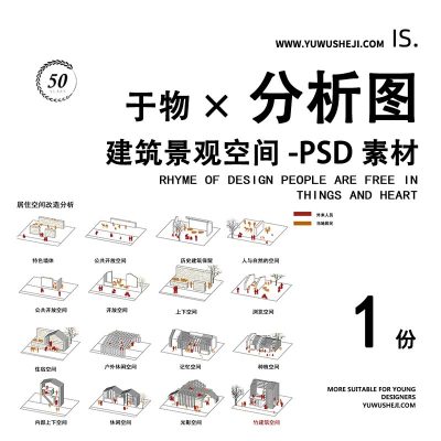 建筑景观空间场地改造元素推敲竞赛展板分析图psd分层文件07