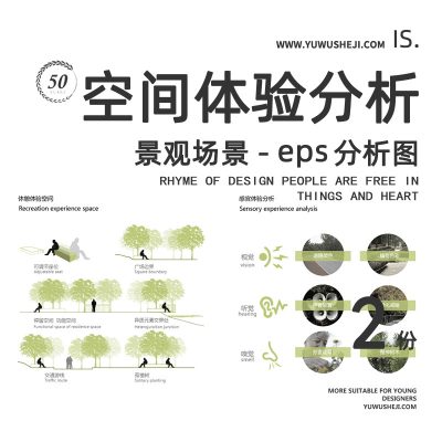 121空间尺度年轻人娱乐方式感官体验建筑景观场景分析图表PSD素材