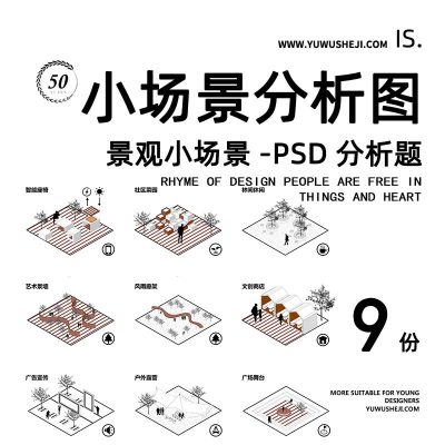 129-【于物网】-景观场景PSD户外广场公园廊架空间节点分析图