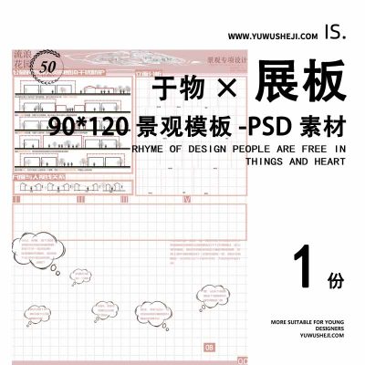 90×120粉色模板景观展板模板03