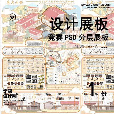 Z22-老旧更新毕业设计景观建筑室内设计环艺作品PSD排版模板