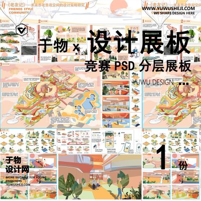 Z34-毕业设计景观建筑室内设计环艺作品PSD排版模板