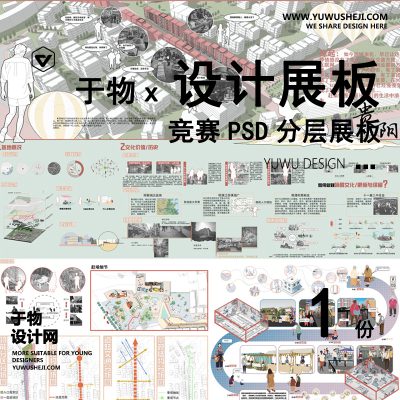 Z36-毕业设计景观建筑室内设计环艺作品PSD排版模板