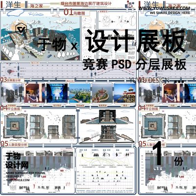 Z40-毕业设计景观建筑室内设计环艺作品PSD排版模板