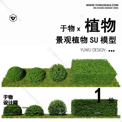Z-48园林景观庭院植物真实花草树木乔木花卉灌木草图大师SU模型库