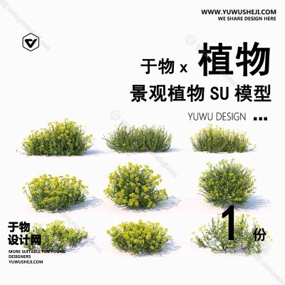 Z-54园林景观庭院植物真实花草树木乔木花卉灌木草图大师SU模型库