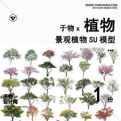 Z-58园林景观庭院植物真实花草树木乔木花卉灌木草图大师SU模型库