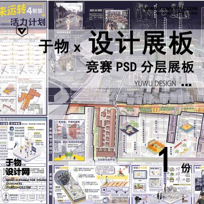 Z68-现代展板_未来智慧城市更新_创意办公活力街区_未来养老模式_景观规划竞赛风_规划展板展板PSD模版