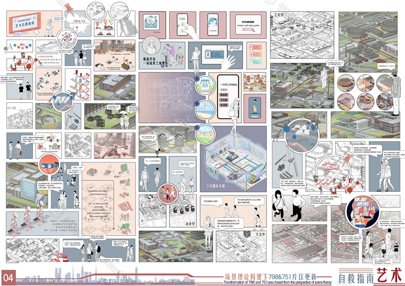 Z74 现代展板 艺术风格 城市片区智慧升级 未来科技智慧城市 未来街区未来家园 规划展板
