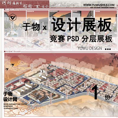 Z76-新中式展板_历史文化街区城市_更新设计展板_中式节日文化_景观展板展板PSD模版