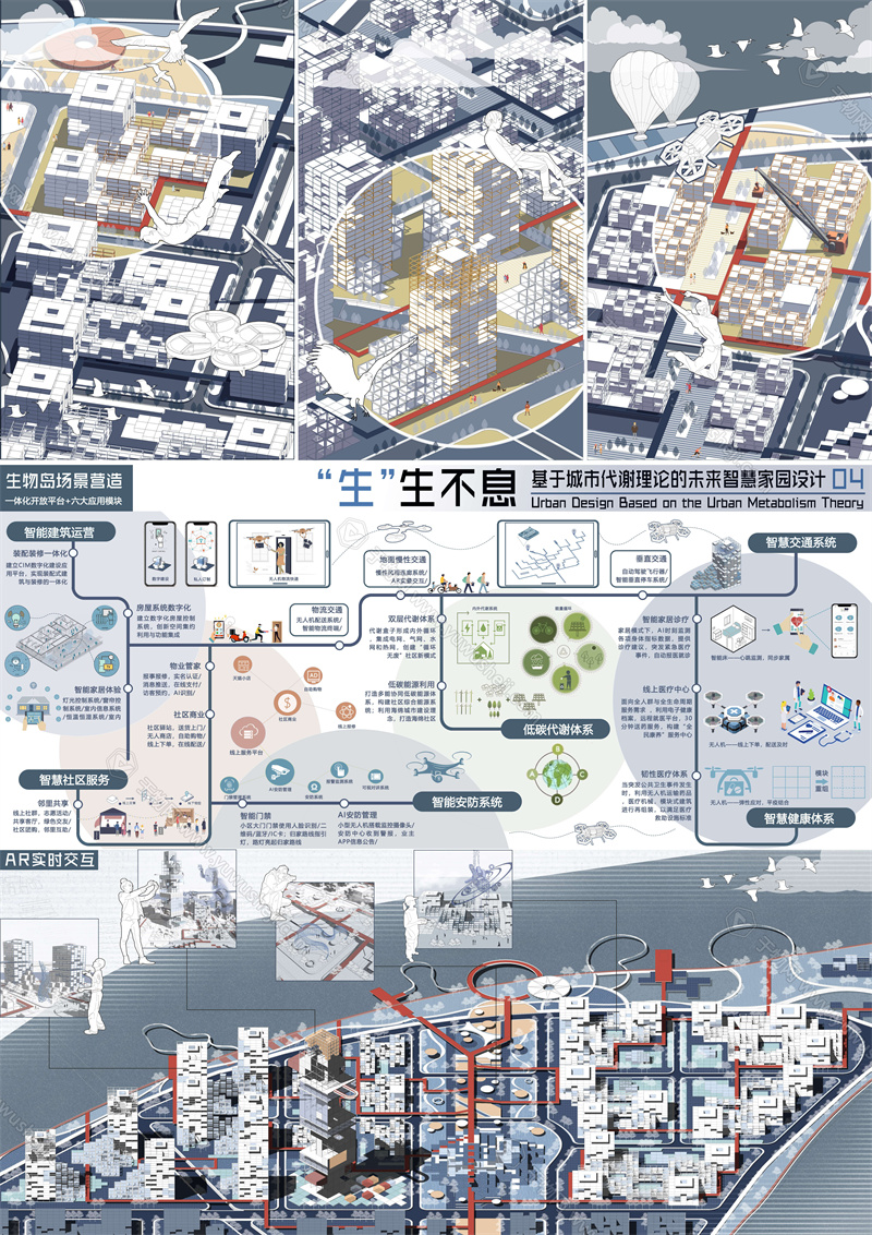 Z78-景观建筑室内设计环艺作品PSD排版模板现代展板景观规划设计展板未来智慧城市设计智慧家园竞赛风 - 艺术设计日志-于物设计