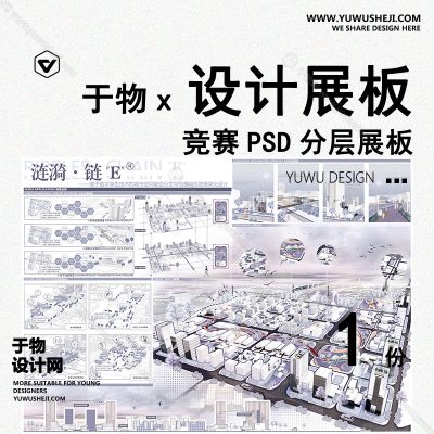 Z92-景观建筑室内设计环艺作品PSD排版模板现代展板数字孪生技术城市空间融合衍生未来智慧城市景观景观展板规划展板