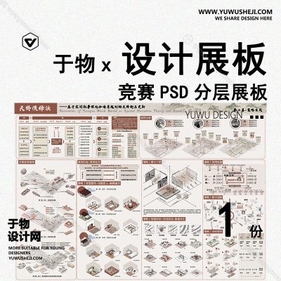 Z96-景观建筑室内设计环艺作品PSD排版模板现代展板未来智慧街区展板景观规划竞赛风规划展板