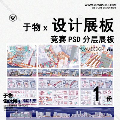 Z98-景观建筑室内设计环艺作品PSD排版模板现代展板智汇未来智慧家园共塑模型未来智慧社区更新城市更新设计景观展板