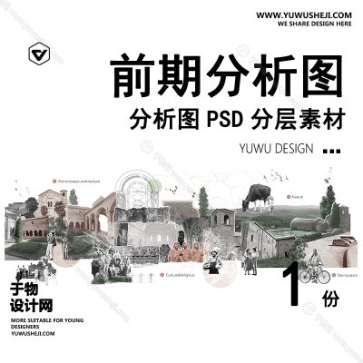 F200-竞赛风历史前期拼贴风分析图城市景观规划建筑分析图ps素材psd