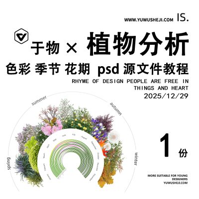 原创 植物花期分析季节分析色相分析色彩分析图教程PSD