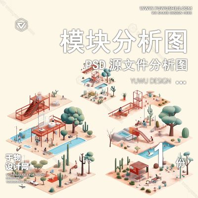 F208-景观园林环艺场景模块化场景空间PSD源文件分析图