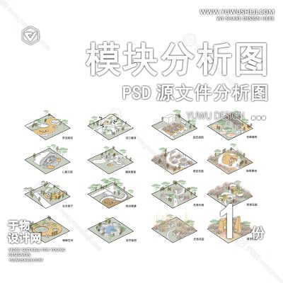 F210-城市规划景观园林环艺场景模块化场景空间PSD源文件分析图