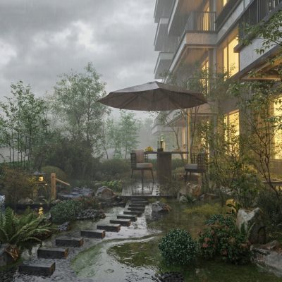 阴雨天渲染