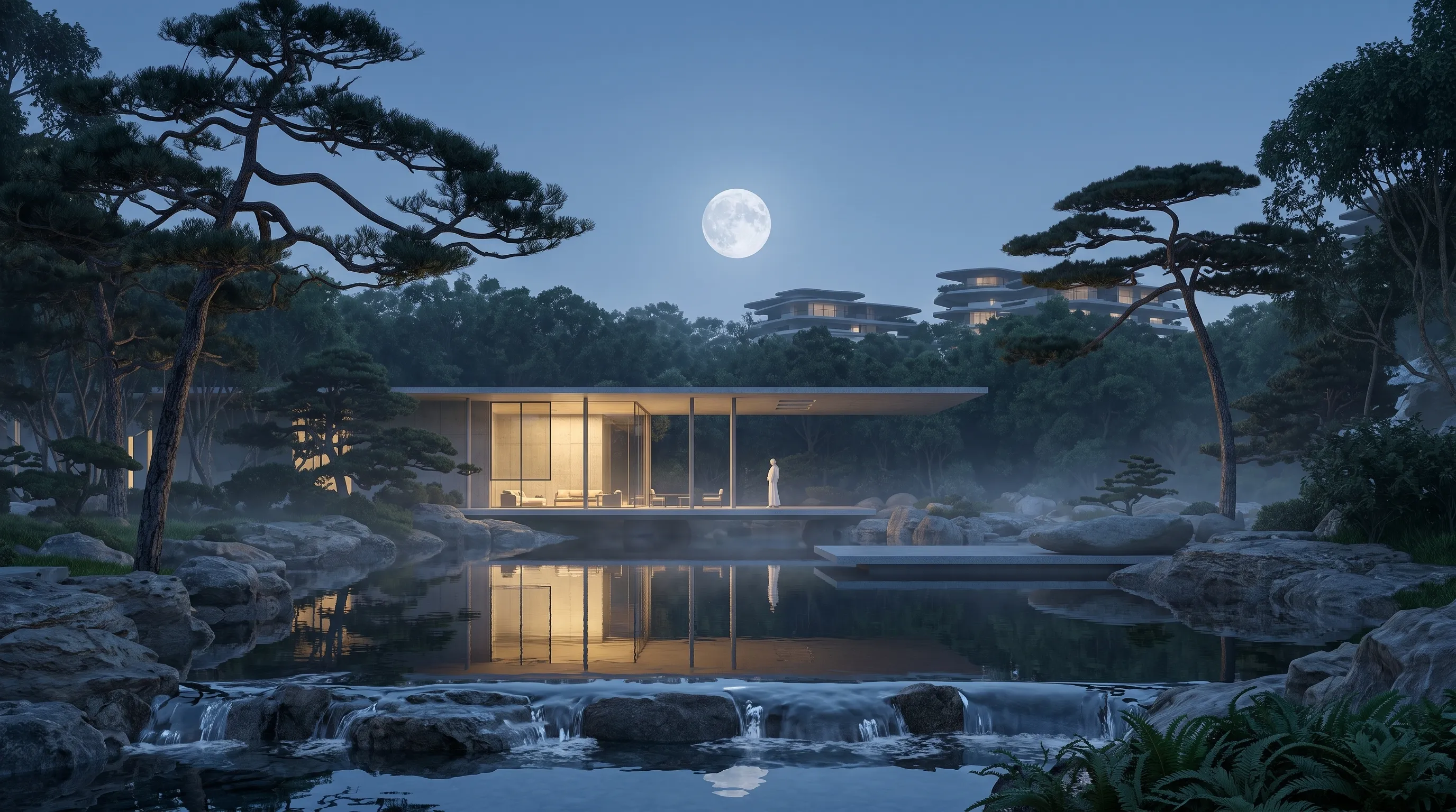 蓝影夜景